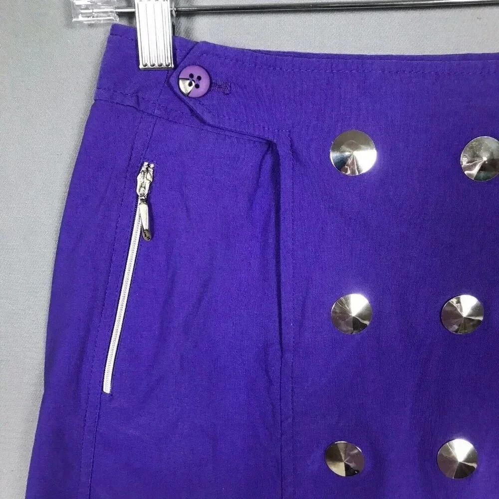 Jamie Sadock Skort Size 2 Silver Disc Studded Stretch Pockets Golf Pickleball - Picture 3 of 14